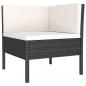 Preview: 3-tlg. Garten-Lounge-Set mit Auflagen Poly Rattan Schwarz