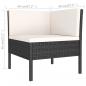 Preview: 3-tlg. Garten-Lounge-Set mit Auflagen Poly Rattan Schwarz