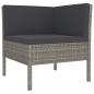 Preview: 3-tlg. Garten-Lounge-Set mit Auflagen Poly Rattan Grau