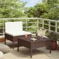 Preview: ARDEBO.de - 2-tlg. Garten-Lounge-Set mit Auflagen Poly Rattan Braun