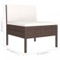 Preview: 2-tlg. Garten-Lounge-Set mit Auflagen Poly Rattan Braun