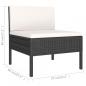 Preview: 2-tlg. Garten-Lounge-Set mit Auflagen Poly Rattan Schwarz