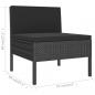 Preview: 2-tlg. Garten-Lounge-Set mit Auflagen Poly Rattan Schwarz