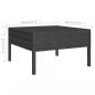 Preview: 2-tlg. Garten-Lounge-Set mit Auflagen Poly Rattan Schwarz