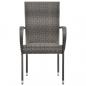 Preview: Gartenstühle Stapelbar 4 Stk. Grau Poly Rattan