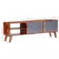 Preview: TV-Schrank Grau 140x30x45 cm Massivholz Palisander