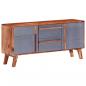 Preview: Sideboard Grau 120x30x55 cm Massivholz Palisander