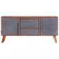 Preview: Sideboard Grau 120x30x55 cm Massivholz Palisander