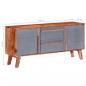 Preview: Sideboard Grau 120x30x55 cm Massivholz Palisander