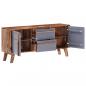 Preview: Sideboard Grau 120x30x55 cm Massivholz Palisander