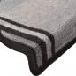 Preview: Treppenmatten Selbstklebend 15 Stk. Schwarz und Grau 65x21x4 cm