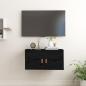 Preview: ARDEBO.de - Wandschrank Schwarz 60x30x30 cm Massivholz Kiefer