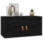 Preview: Wandschrank Schwarz 60x30x30 cm Massivholz Kiefer