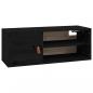 Preview: Wandschrank Schwarz 80x30x30 cm Massivholz Kiefer