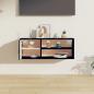 Preview: Wandschrank Schwarz 80x30x30 cm Massivholz Kiefer