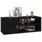 Preview: Wandschrank Schwarz 80x30x30 cm Massivholz Kiefer