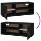 Preview: Wandschrank Schwarz 80x30x30 cm Massivholz Kiefer