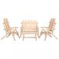 Preview: ARDEBO.de - 4-tlg. Garten-Lounge-Set Massivholz Fichte