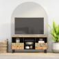 Preview: ARDEBO.de - TV-Schrank 100x33x46 cm Altholz Massiv und Holzwerkstoff