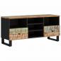 Preview: TV-Schrank 100x33x46 cm Altholz Massiv und Holzwerkstoff