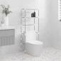 Preview: ARDEBO.de - Toilettenregal 2 Ablagen Grau 53,5x28x143 cm Eisen