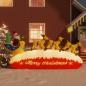 Preview: ARDEBO.de - Aufblasbarer Weihnachtsmann mit Rentieren LED 145 cm