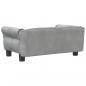 Preview: Hundebett Hellgrau 70x45x30 cm Samt