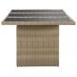 Preview: Garten-Esstisch Braun 200x100x74 cm Glas und Poly Rattan 