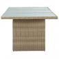 Preview: Garten-Esstisch Braun 200x100x74 cm Glas und Poly Rattan 