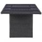 Preview: Garten-Esstisch Schwarz 200x100x74 cm Glas und Poly Rattan 