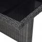 Preview: Garten-Esstisch Schwarz 200x100x74 cm Glas und Poly Rattan 