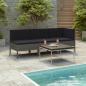 Preview: ARDEBO.de - 3-tlg. Garten-Lounge-Set mit Auflagen Poly Rattan Grau