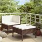 Preview: ARDEBO.de - 2-tlg. Garten-Lounge-Set mit Auflagen Poly Rattan Braun