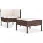 Preview: 2-tlg. Garten-Lounge-Set mit Auflagen Poly Rattan Braun