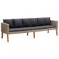 Preview: ARDEBO.de - 3-Sitzer-Gartensofa mit Auflagen Poly Rattan Beige