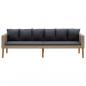 Preview: 3-Sitzer-Gartensofa mit Auflagen Poly Rattan Beige