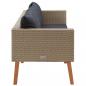 Preview: 3-Sitzer-Gartensofa mit Auflagen Poly Rattan Beige