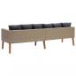 Preview: 3-Sitzer-Gartensofa mit Auflagen Poly Rattan Beige