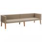 Preview: 3-Sitzer-Gartensofa mit Auflagen Poly Rattan Beige