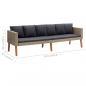 Preview: 3-Sitzer-Gartensofa mit Auflagen Poly Rattan Beige