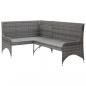 Preview: Garten-Ecksofas 2 Stk. Poly Rattan Grau