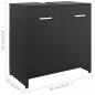 Preview: Badezimmerschrank Schwarz 60x33x61 cm Holzwerkstoff