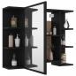 Preview: Bad-Spiegelschrank Schwarz 80x20,5x64 cm Holzwerkstoff