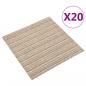 Preview: ARDEBO.de - Teppichfliesen 20 Stk. 5 m² 50x50 cm Gestreift Beige