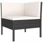 Preview: 2-tlg. Garten-Lounge-Set mit Auflagen Poly Rattan Schwarz