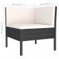 Preview: 2-tlg. Garten-Lounge-Set mit Auflagen Poly Rattan Schwarz