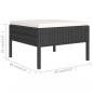 Preview: 2-tlg. Garten-Lounge-Set mit Auflagen Poly Rattan Schwarz