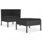 Preview: 2-tlg. Garten-Lounge-Set mit Auflagen Poly Rattan Schwarz