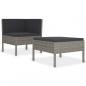 Preview: 2-tlg. Garten-Lounge-Set mit Auflagen Poly Rattan Grau