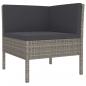 Preview: 2-tlg. Garten-Lounge-Set mit Auflagen Poly Rattan Grau